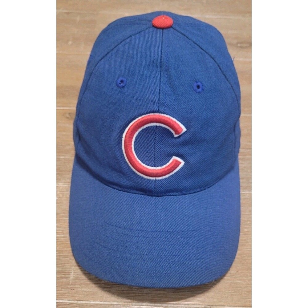 Vtg Grosscap Chicago Cubs Hat MLB Baseball BLUE G Cap Side Logo Wool Grossman
